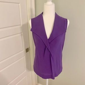 NWOT Tory Burch Silk Purple Sleeveless Blouse SZ 4
